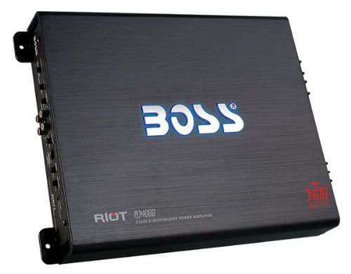 BOSS AUDIO R3400D Riot 3400-Watt Monoblock, Class D 1 to 8 Ohm Stable Monoblock Amplifier with Remote Subwoofer Level Control