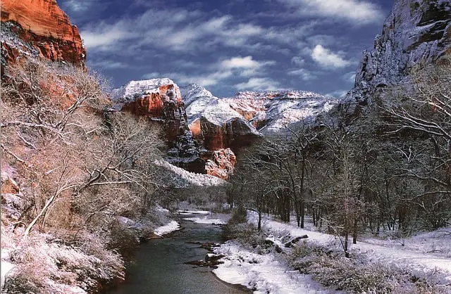 Zion National Park in the winter.